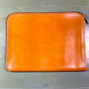 Vintage brown leather file folder, attache, briefcase.